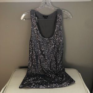 Silver Sequined Guess Camisole, Size Medium